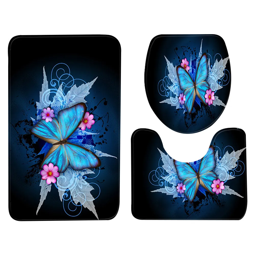 

Safety Bath Mat Bathroom Accessory Decoration Mats Toilet Carpet. Floor Rugs Lid Covers