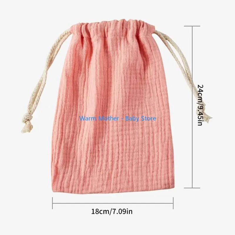 حقيبة برباط ناعمة وجيدة التهوية بطبقة مزدوجة من القطن لتخزين حفاضات الأطفال 57QE #6