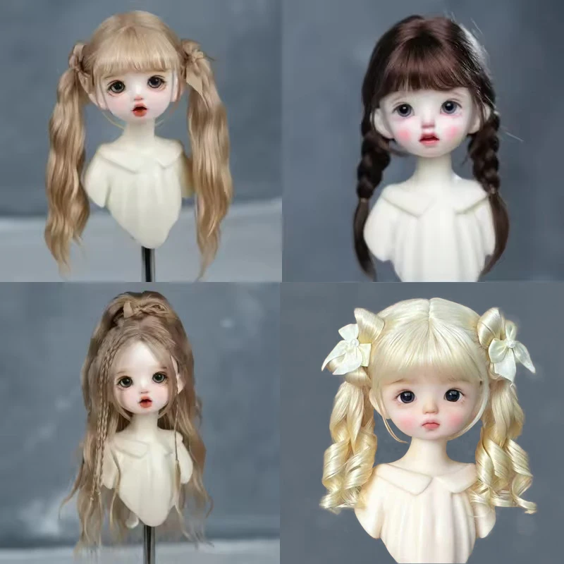 

1/6BJD Парик Челка Конский Хвост Вьющийся Мягкий Мохеровый Парик Косы Подходит для 30 см DD SD Кукла Парик Игрушечные Аксессуары Волосы 6-7 дюймов