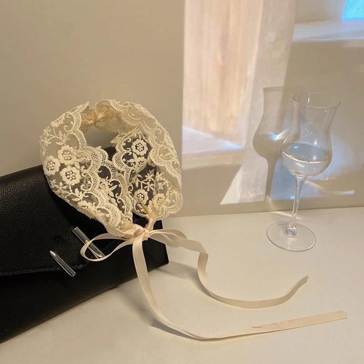 Blumen- und Gras-Haarband im Ballett-Stil mit Spitzenband, Niedliches und Süßes Kopftuch, Dünner Kopfschmuck für Damen – Detail 1