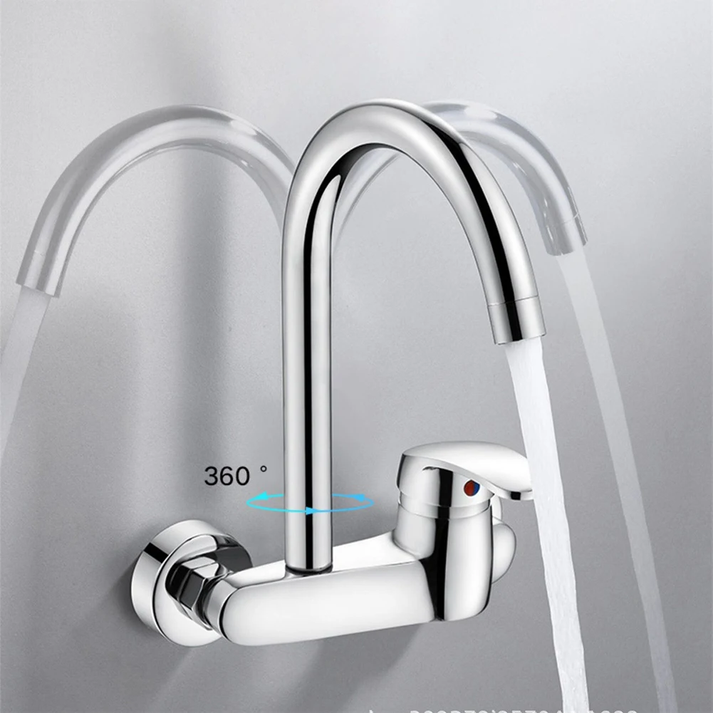 For Commercial Use Brass Kitchen Faucet Chrome Faucet Brass Construction Easy Installation High-quality Material Rust Resistant