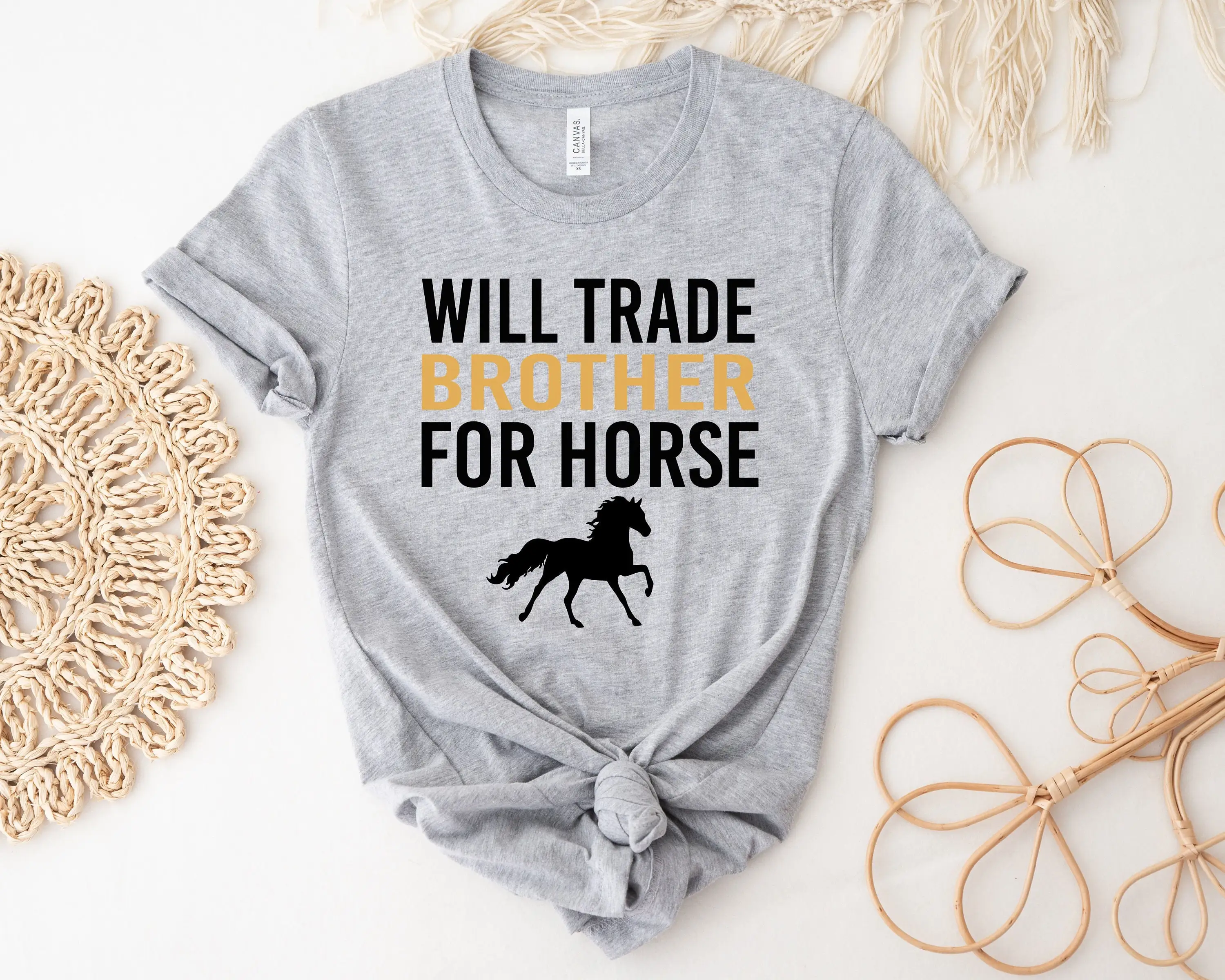 Horse Riding T Shirt Lover I Like Horses For Owner Will Trade Brother