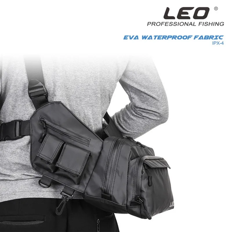 LEO Multifunctional Fishing Tackle Bagpack EVA Waterproof Waist Bag Hiking Hunting Climbing Belt Bag Crossbody bag Detachable