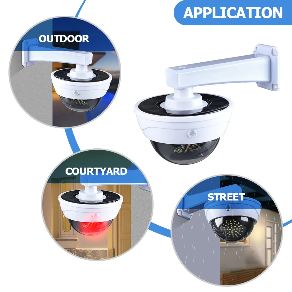 

Solar Powered Outdoor Lights Intelligent Sensing LED Fake Camera Lamp White Color Polycrystalline Panels IP66 Waterproof