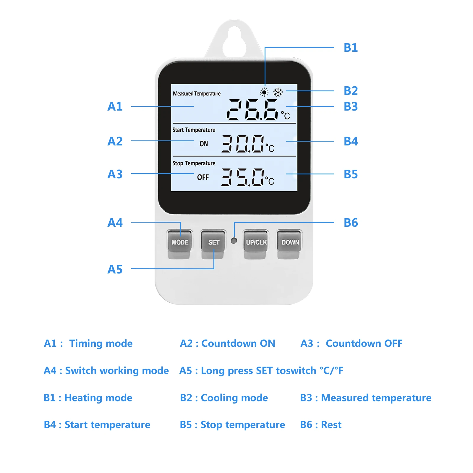 EU/US Thermostat Timer Socket Digital Temperature Controller Socket Outlet With Backlight Sensor Probe Heating Cooling