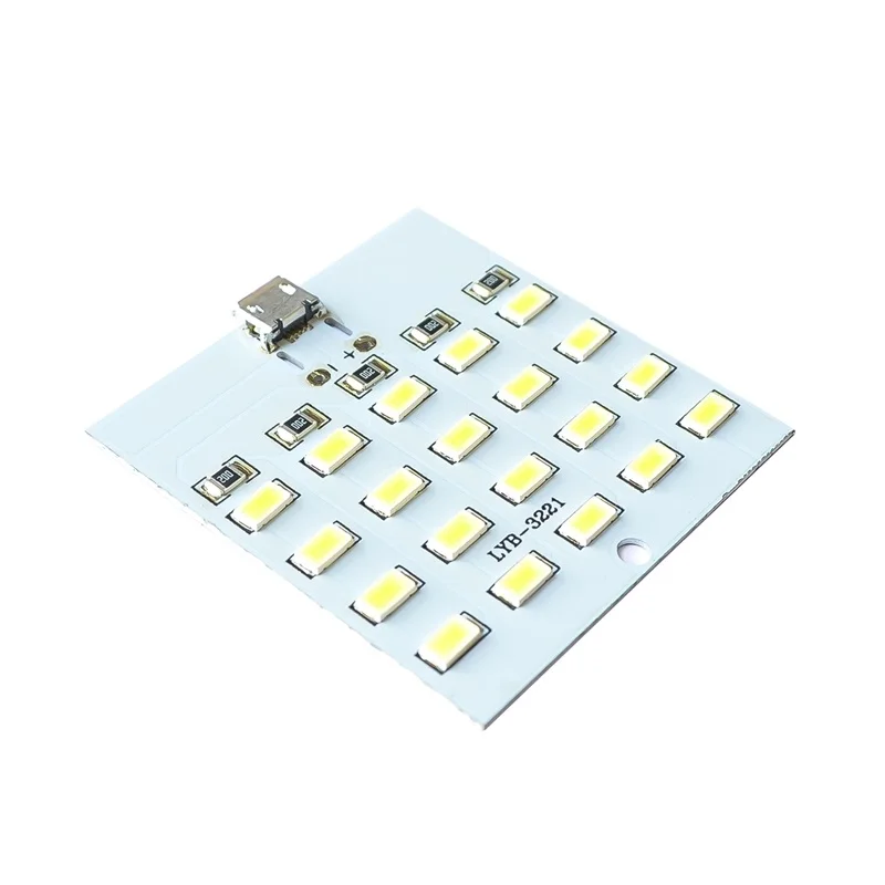 

20-Bits 20-Beads LED Lamp Board 20LED Lamp Micro USB Night Light Mini Mobile Camping Light Emergency Light Small Night Light