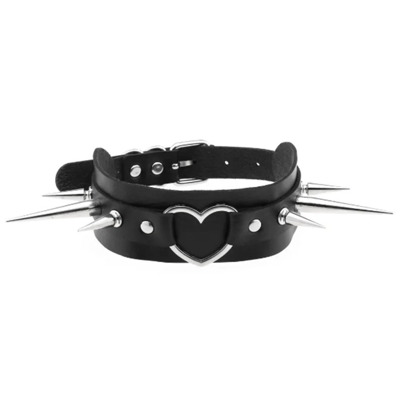 1Pc Harajuku Gothic Spike Niet Stern Halsketten Collares Hip Hop Rock Schwarz Bowknot PU Spitze Leder Sexy Y2K Mädchen halsband Schmuck