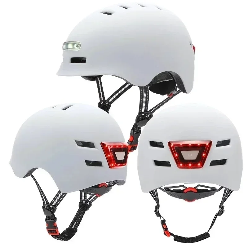Ubran Helmet With Light Warning Integrated Bicycle Balance Car Helmet Outdoor Sports Electric Car Scooter Riding Cap Safety Cap