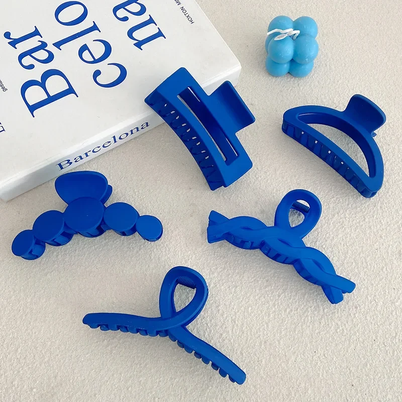 Kleins Blue Series Halteklammer, Haarschmuck, Damen-Haarspange für den Hinterkopf, Pferdeschwanz-Haarklammer, Hai-Klammer, große Krallenklammer, Kopfschmuck