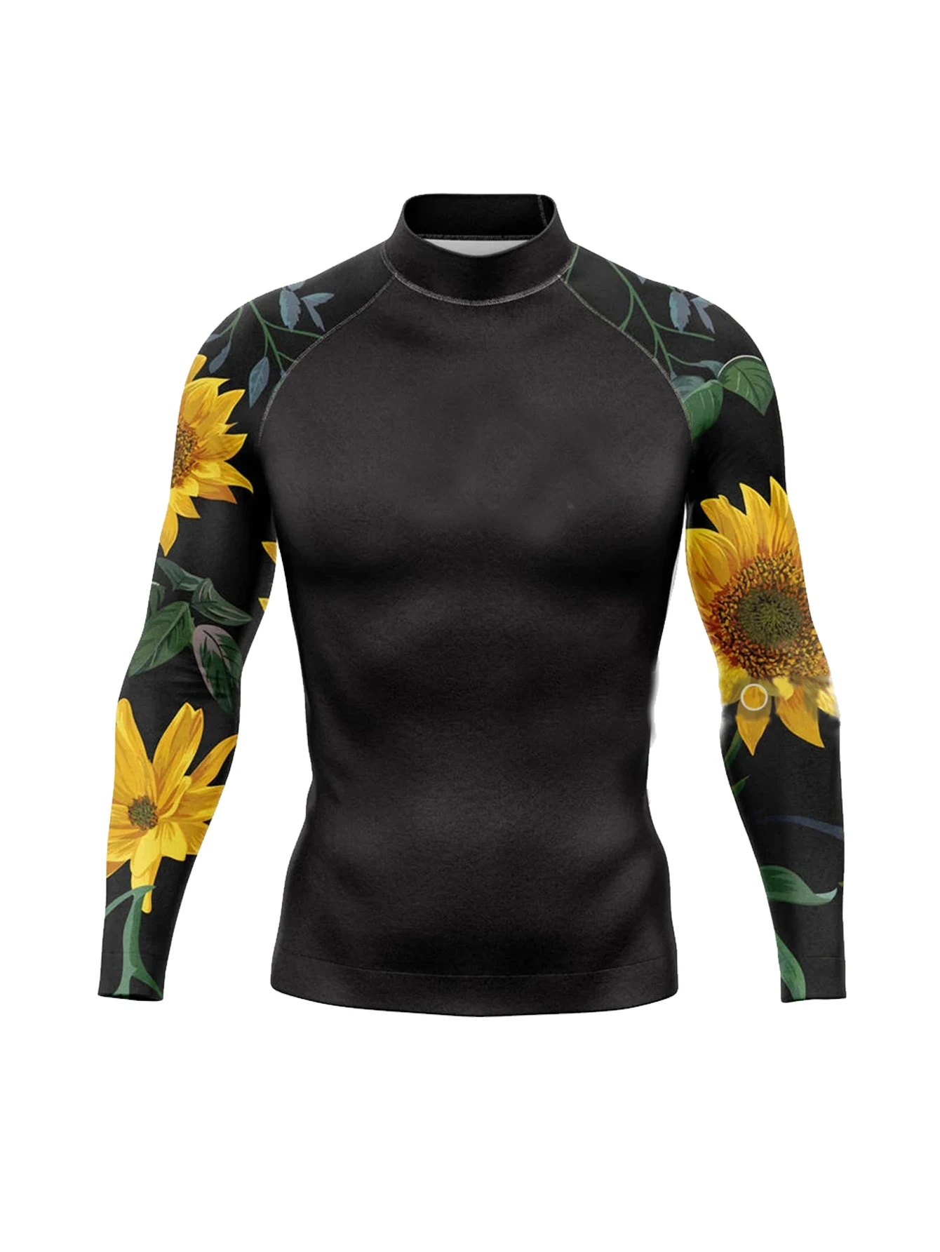 قمصان سباحة رجالية بأكمام طويلة للحماية من الشمس، تي شيرت سريع الجفاف، قمصان رياضية للجري #6