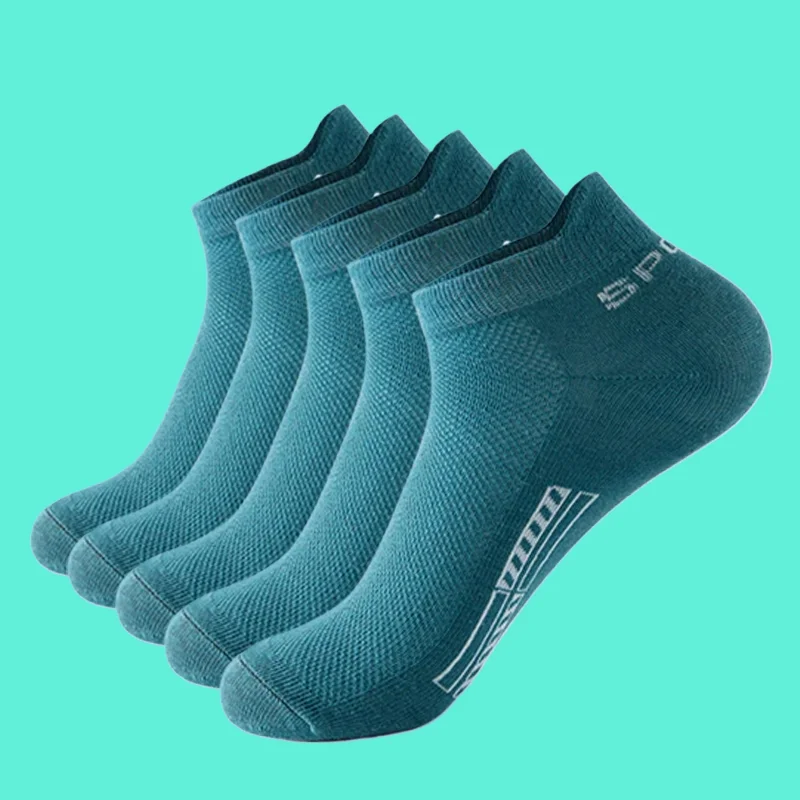 

5 Pairs Ankle Breathable Mesh Sports Sock Casual Athletic Summer Thin Short Sokken Organic Cotton Men Socks