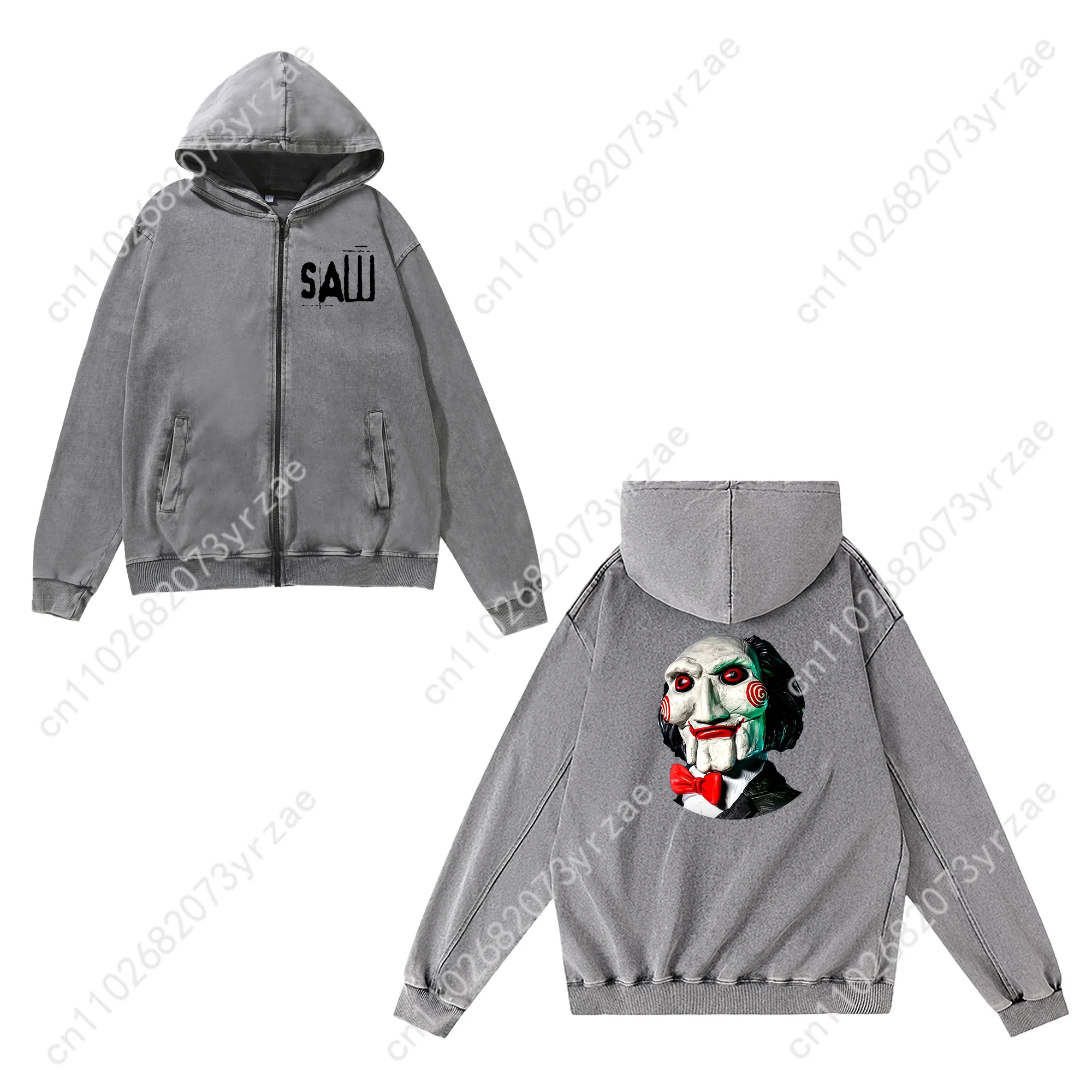 Толстовка на молнии с пилой, мужские и женские толстовки в стиле ретро для подростков, винтажный пуловер, толстовка, модная повседневная куртка на молнии на заказ