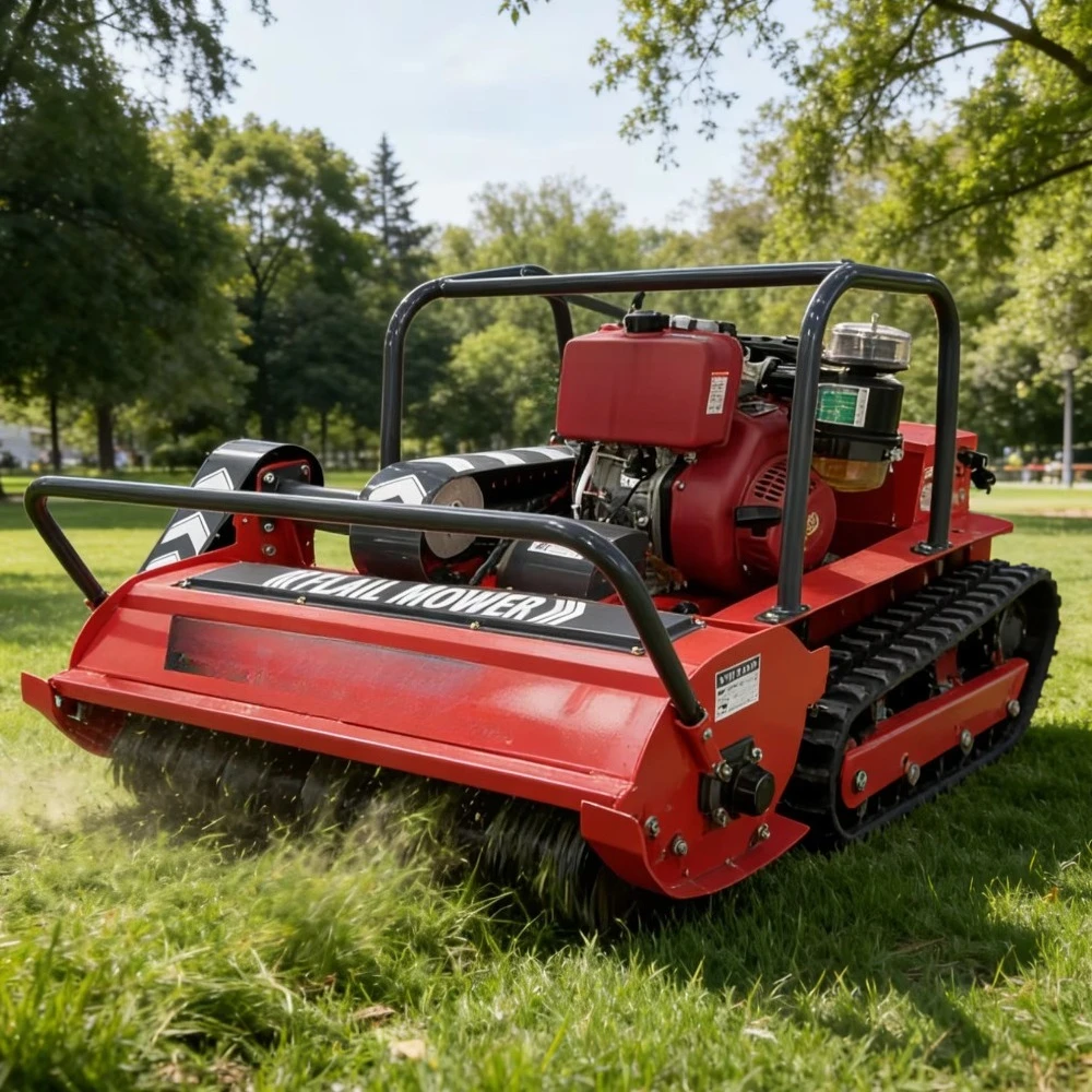 Factory Price Smart 15HP 800mm Engine Flail Lawn Mower Crawler Flail Remote Lawn Mower With CE Certificate