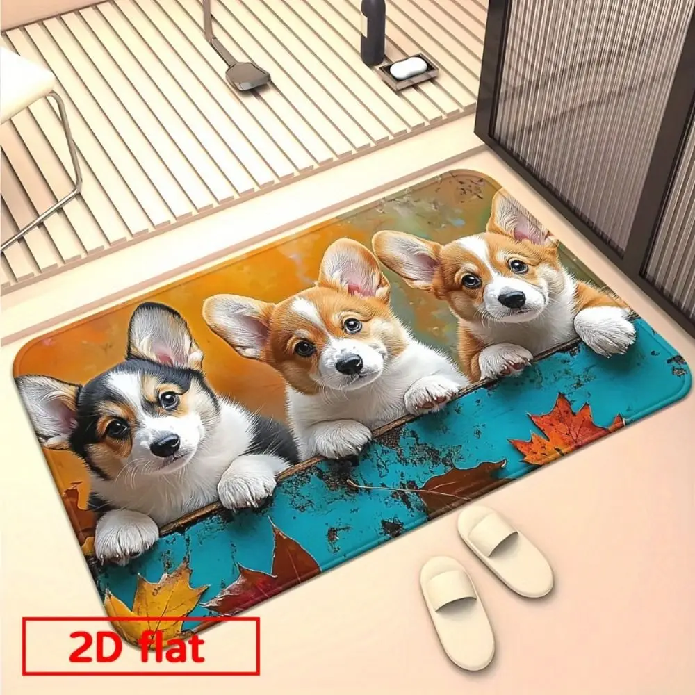 2D Flat Optical Illusion Doormat Non-slip Abrasion-resistant Bathroom Carpet Water-absorbing Durable Bedroom Door Rug Home Decor