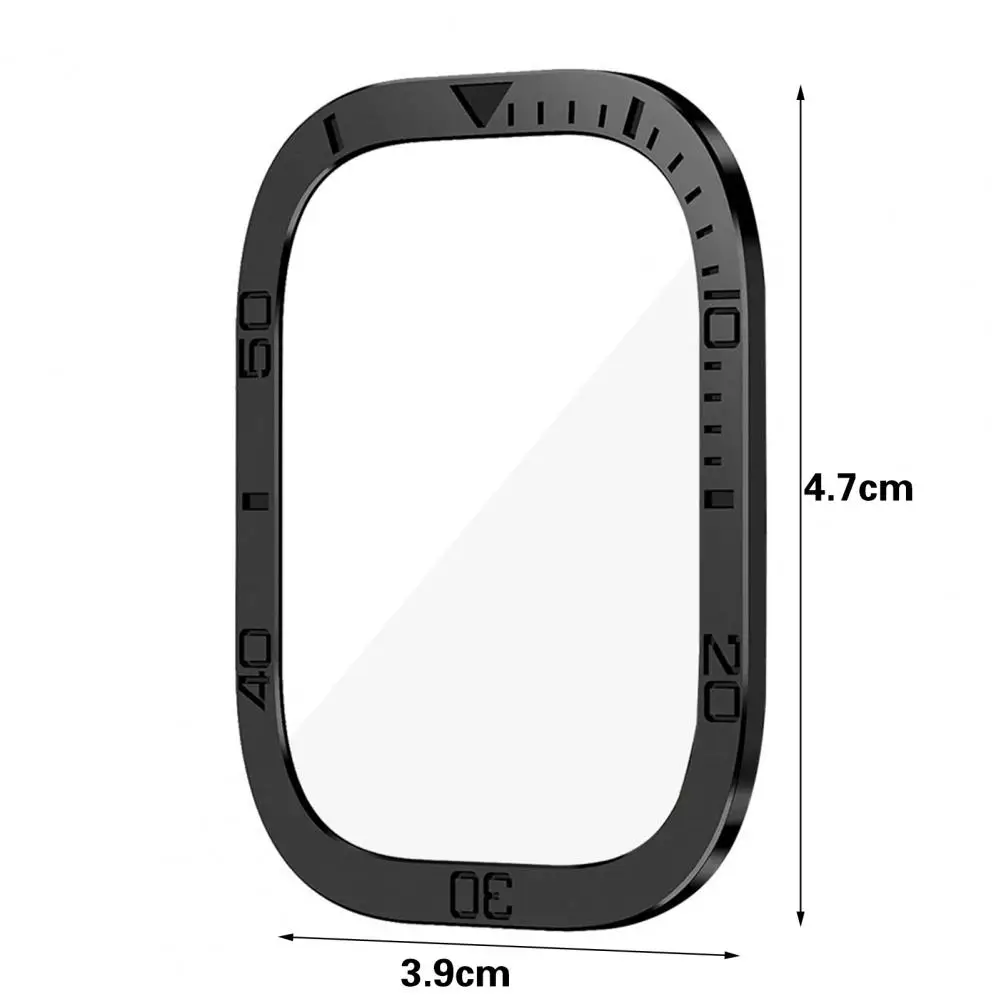 Tempered Film Protective Case High-transparency Watch Case Metal Bezel Ring Time Speed Scale Frame Cover for Iwatch 8