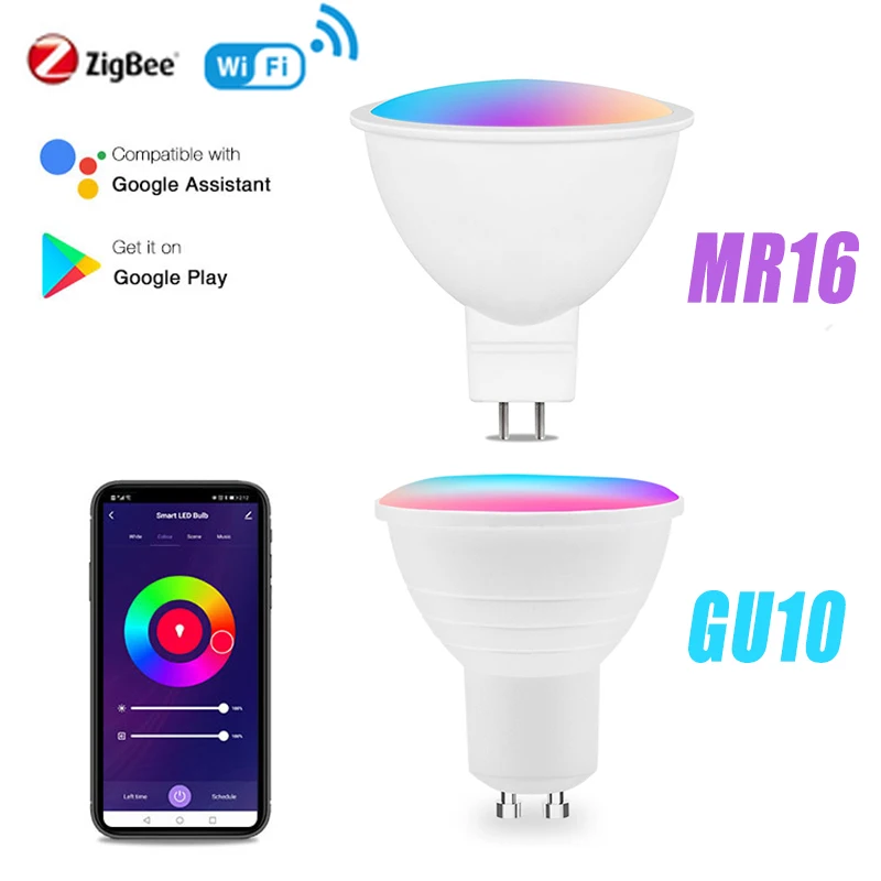 MR16/GU10 Smart Bulb WiFi RGB+CW 5W 12V LED Dimmable Lamps EWelink APP Control Light Bulb Work With Alexa Google Home Smartthing