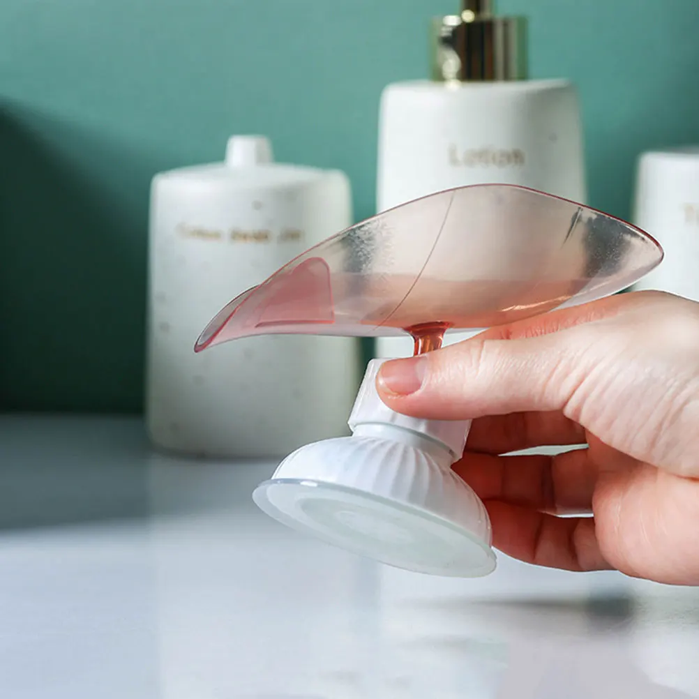 

2 шт. держатель для мыла в форме листа, вращающийся самосливный бар, поднос для мыльницы, стеллаж для хранения в ванной комнате, дизайн с гладкими краями