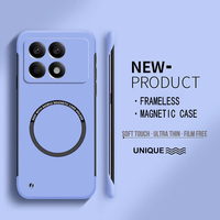 Ultra Thin Hard PC Magnetic Frameless Phone Case For Xiaomi Poco F6 Pro F6Pro X6 Pro Matte Pure Color Shockproof Solid Cover