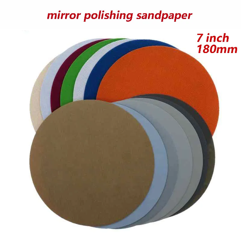 

3~50Pcs 7" 180mm Sanding Discs Grit 800-10000# Flocked Sandpaper Disc Hook&Loop Pad For Abrasive Grinding Polishing Tool Dry/Wet