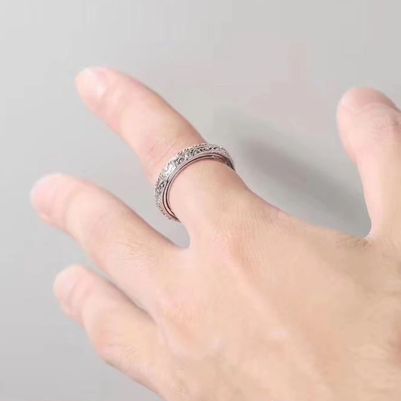 Vintage Astronomische Kugel aus Legierung, drehbarer kosmischer Ring für Männer und Frauen, kreative, verformbare, komplizierte Halskette – Detail 9