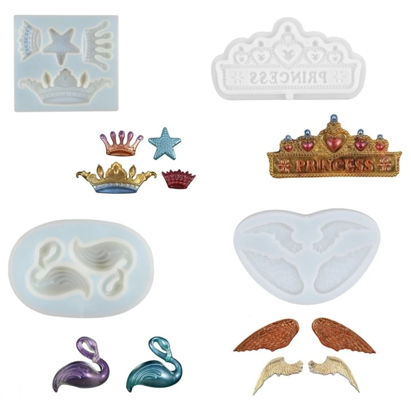 Vương Miện Ngỗng Giành Chiến Thắng Fondant Khuôn Socola Trang Trí Bánh Nướng Dụng Cụ Xà Phòng Handmade Silicon Trang Trí Khuôn