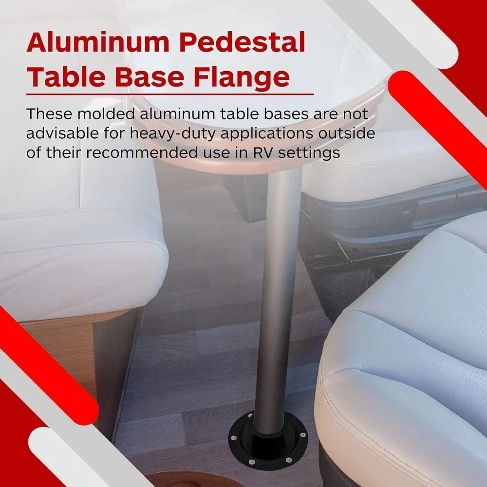 2pcs Easy Install Aluminum RV Table Base Round High Bearing Capacity Pedestal Table Base Table Mounting Base RV