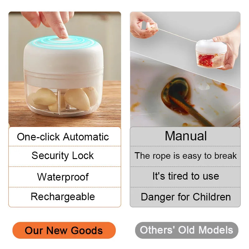 Smart Mini Cibo Elettrica Garlic Crusher Tritacarne Chopper Verdura Grattugia Spezia Maker Cucina Accessori Strumenti