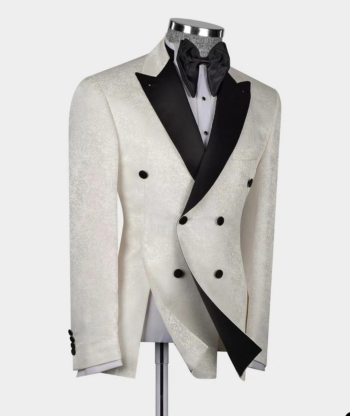 Luxus Herren anzug einteilig Jacquard Blazer Peaked Satin Revers Knöpfe Zweireiher Hochzeit Bräutigam Host maßge schneiderte Kostüm Homme