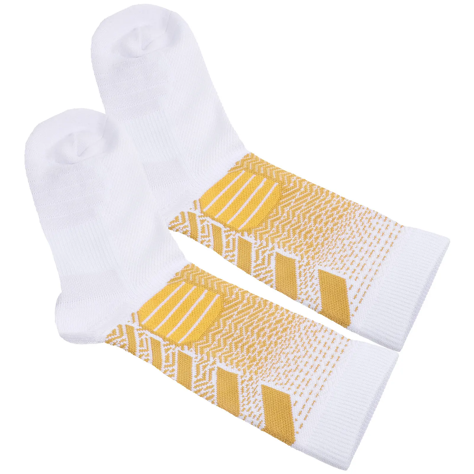 

1 Pair Cushioning Sports Socks Mid Calf Shock Absorbing Breathable Running Basketball Elastic Compression Socks for Men Sports