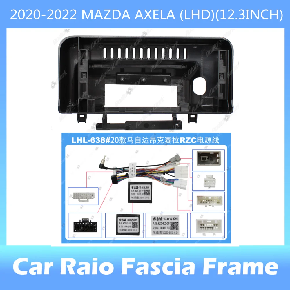 

2 Din Car DVD Frame Audio Fitting Adaptor Dash Trim Kits Facia Panel 12.3inch For 2020-2022 MAZDA AXELA Double Din Radio Player