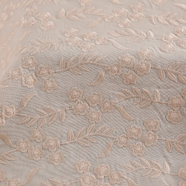 Thick Flower Embroidered Cotton Linen Fabric for DIY Sofa Pillows Home Decoration Fabric By The Meter