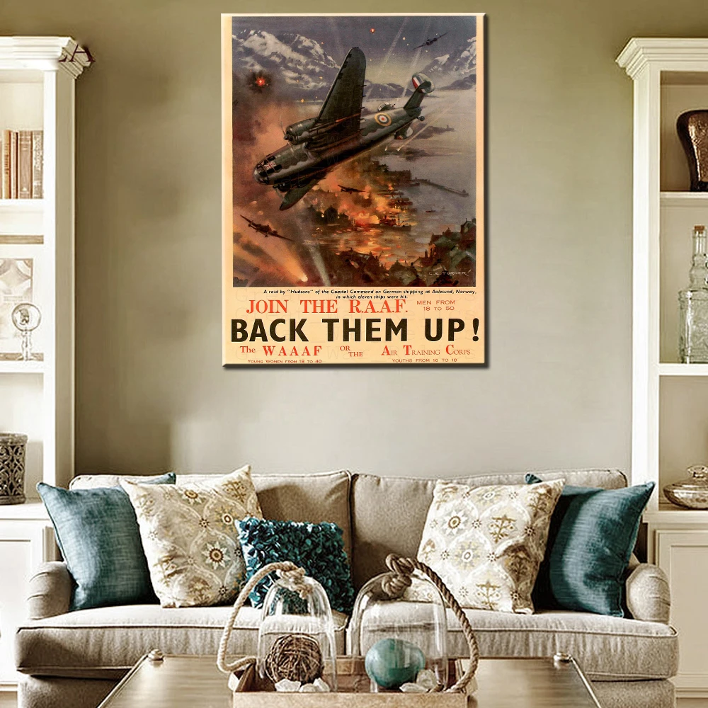 Canvas Wall Arts Poster Painting Image of Join The RAAF And Ride My Bick Interior Home Decor Picture Printing For Living Room