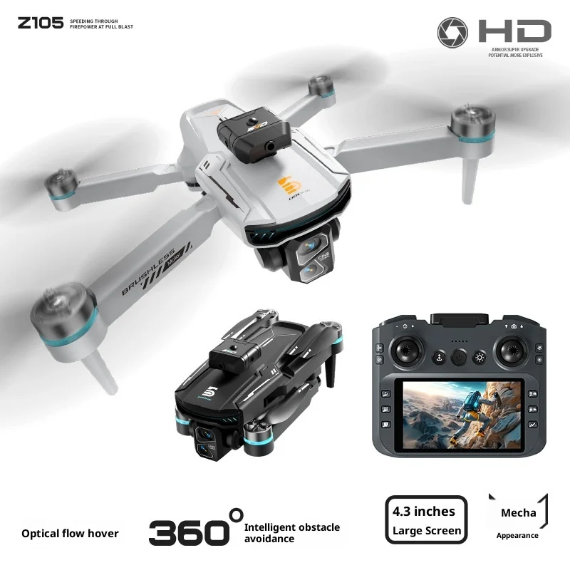 

ГОРЯЧИЙ новый контроллер экрана дрона Z105 HD воздушное фото видео бесщеточный двигатель для предотвращения препятствий квадрокоптер радиоуправляемый самолет игрушка