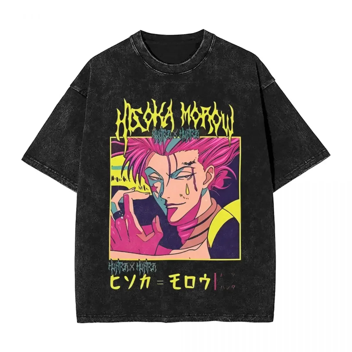 

Anime Hunter X Hunter Hisoka Morow Washed T Shirt T-Shirts Manga Characters Tee Shirt for Men Women Cotton Harajuku Printed