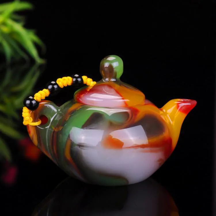 قلادات ملونة بمقبض اليشم ، شينجيانغ غوبي ، مقبض جوكر ، رجال ونساء