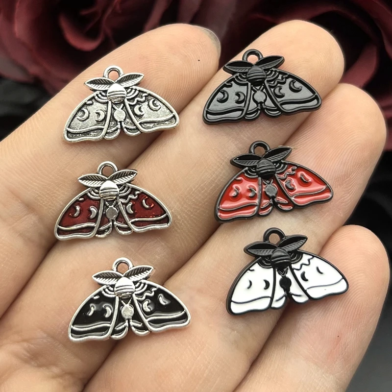 15pcs 20*12.5mm Zinc Alloy Moon Moth Charms Pendant Designer Charms Fit Jewelry Making DIY Jewelry Findings