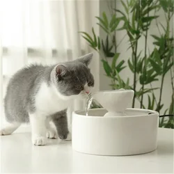 Usb Electric Pet Fountain Ceramic Drinker For Cat Dogs Drinking Bowl Automatic Cat Water Fountain Cats Water Dispenser Indoor