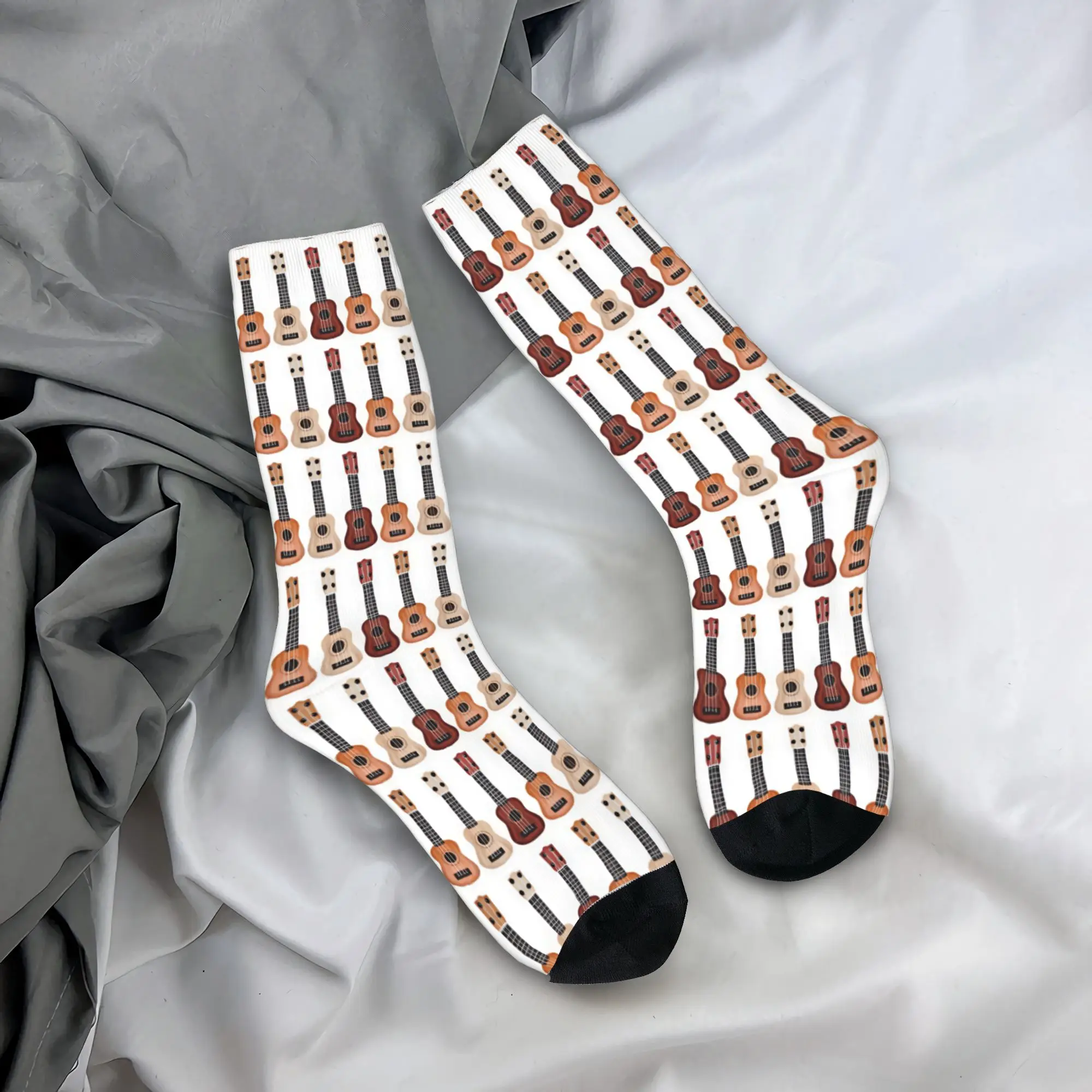 Multiple Wooden Guitar Stockings Men  Socks Warm Soft Korean Socks Winter Running Sports Non Slip Custom Socks Gift