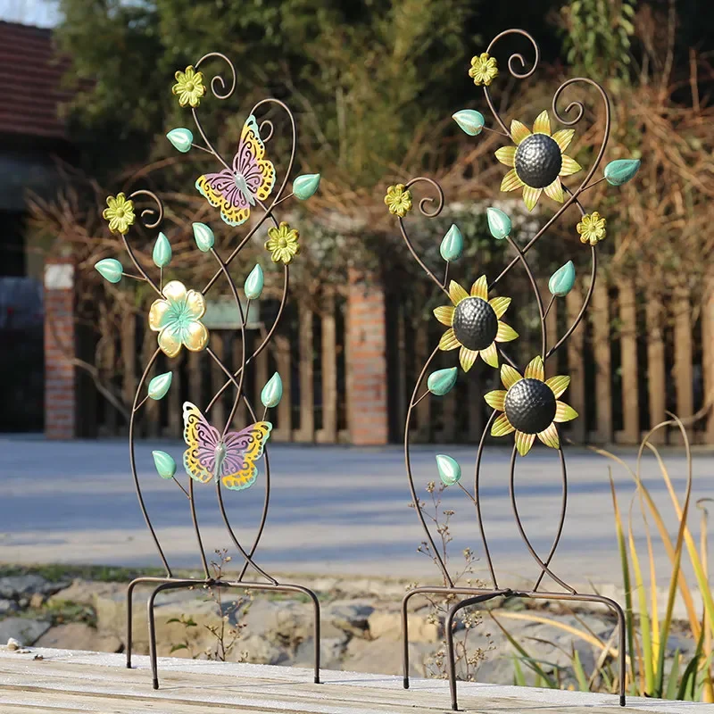 Metal fence fence, courtyard ornament, decorative flower climbing frame, vine climbing frame, garden fence, wrought iron colored