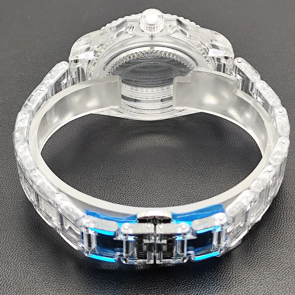 NH35 GMT 40,5mm Uhrengehäuse Herren Transparentes Gehäuse Passend für NH34 NH35 NH38 Uhrwerk Uhrenbox 20mm Uhrenarmband Uhrenzubehör – Detail 4