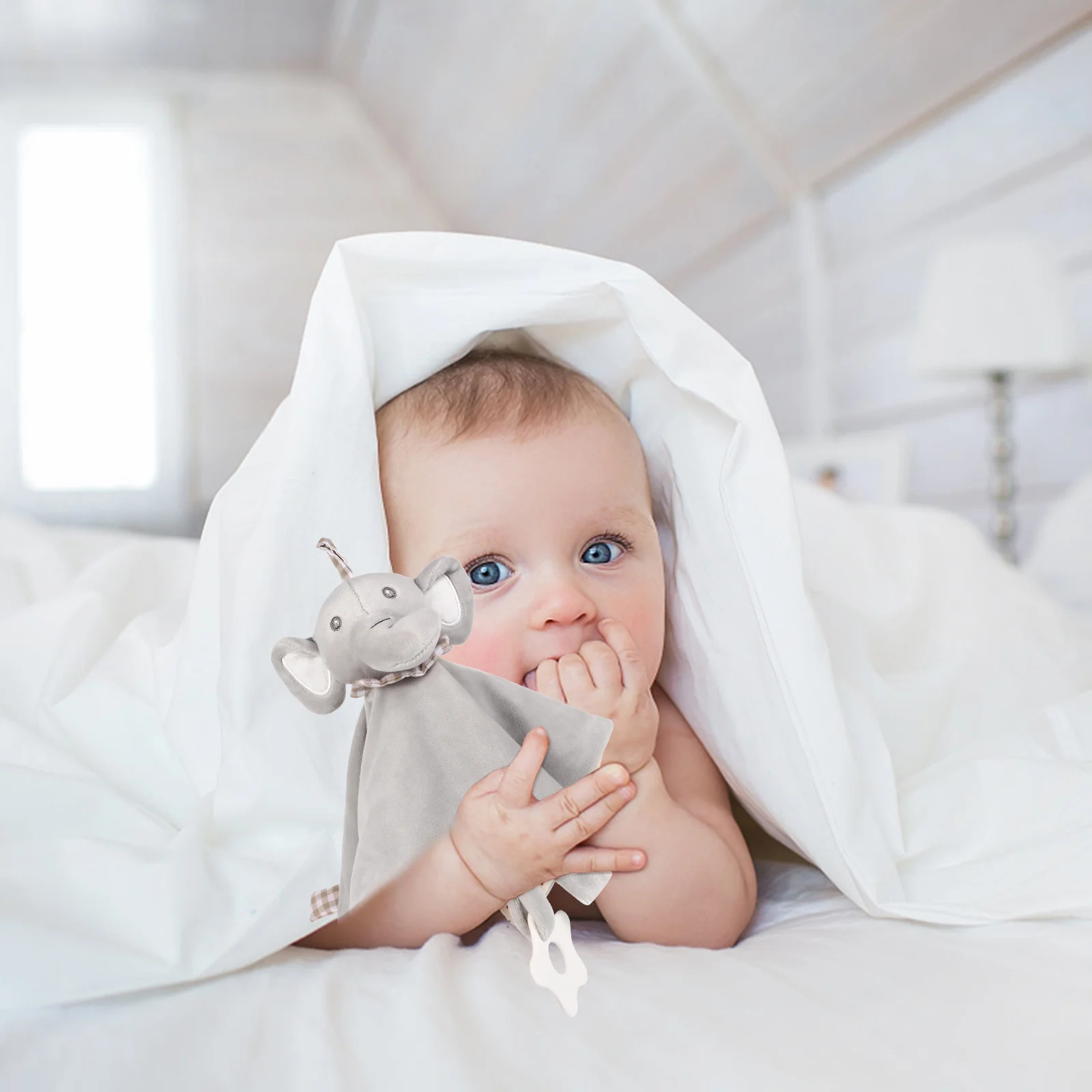 Ausgestopfter Elefant, beruhigendes Handtuch für Kleinkinder, sicher, weich, Baby-Speicheldecke, Komfort-Sicherheitsdecke, Baby-Zahntuch, Schlafhilfe