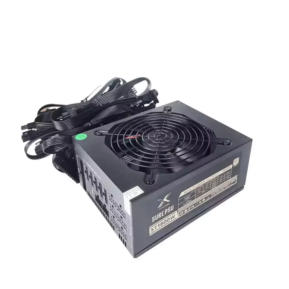 모듈 형 psu ETF Bitcoin PSU 1800W 마이닝 PC 전원 공급 장치, atx PSU 230V 입력 120V 출력