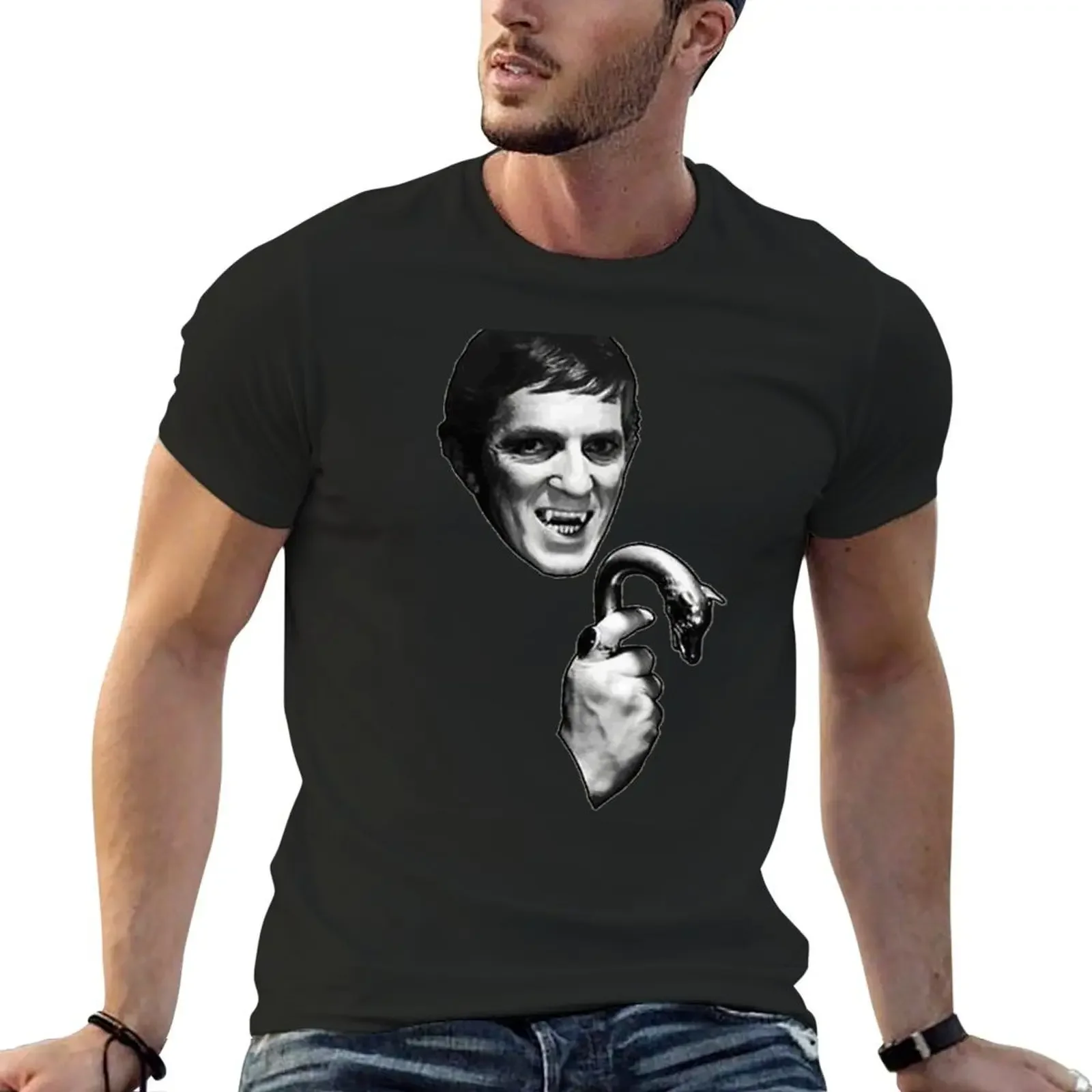 

Dark Shadows Barnabas Collins Jonathan Frid Horror T-Shirt quick drying summer top heavyweights oversized t shirt men