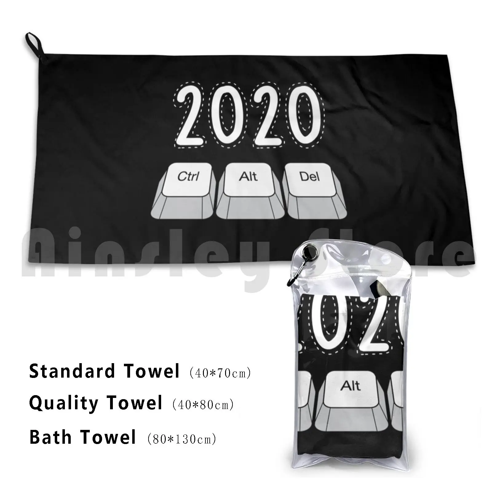 2020 Ctrl Alt Del Toalla de baño Cojín de playa Año divertido Año malo Recomendar 2020 Año Worst Year Bad Funny Celebrando