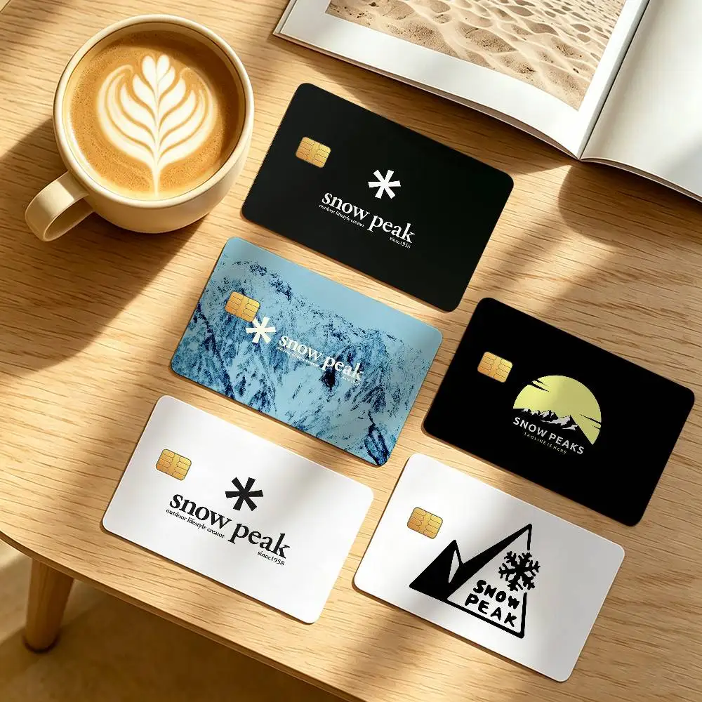Fashion Logo S-Snow P-Peak Credit Card Public Transportation Cards Protective Sticker Waterproof Card Face Decoration 4PCS