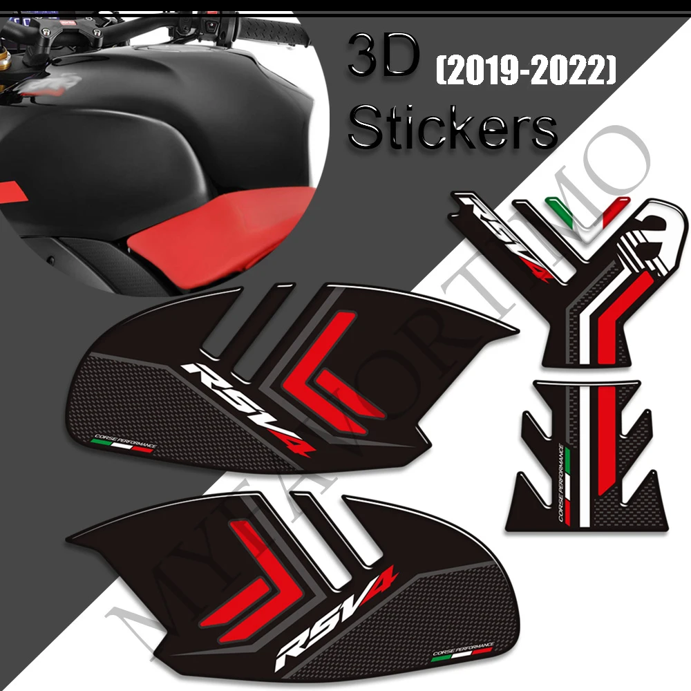 

For Aprilia RSV4 1100 Motorcycle Tank Pad Grips Gas Fuel Oil Kit Knee 3D Stickers Decals Protector 2009-2020 2021 2022