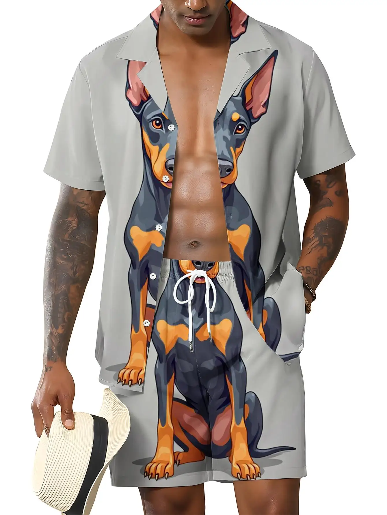 Men's Shirt Sets 2026 Spring/Summer Graphic training suit set men 2 piece set 3D Printed jogging suit men's suits jogging set