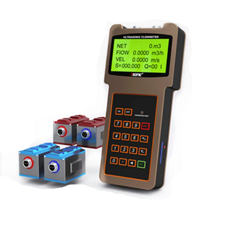 Clamp-on Liquid Portable Ultrasonic Flow Meter Handheld   Sensor