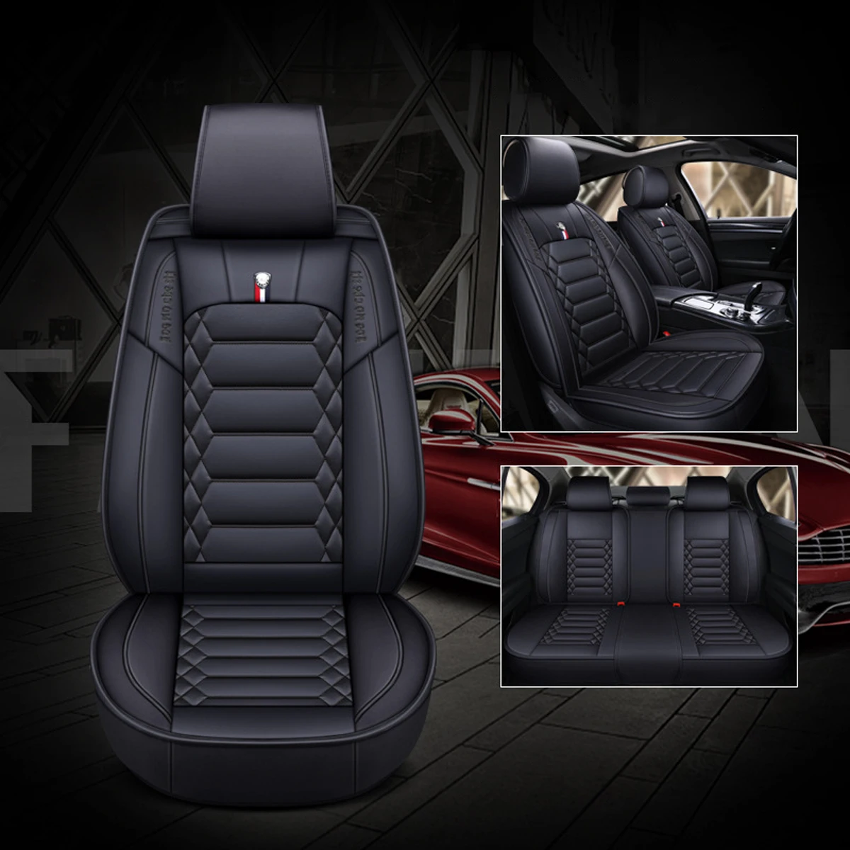 Set completo di coprisedili per auto, protezione per sedili per auto, cuscino per sedili per auto universale per tutte le stagioni, coprisedili per auto, sedili anteriori e schienali