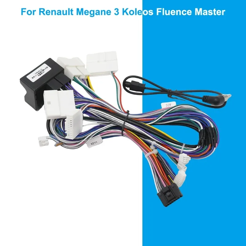 

Car 16 Pin Audio Wiring Harness With Canbus Box For Renault Megane 3 KoleosFluence Master Car Stereo Installation Wire Adapter